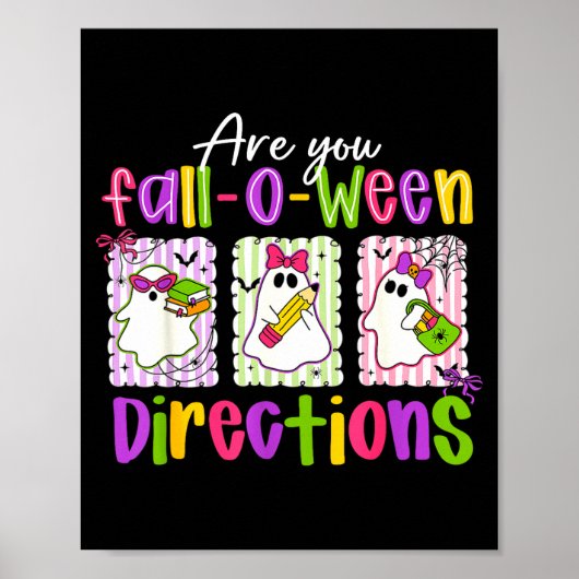 Are You Fall-o-ween Directions Soky Cute Ghost Tea Poster (Vorne)