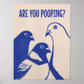 Are You Pooping Art Print Funny Bathroom Wall Art  Poster (Vorne)