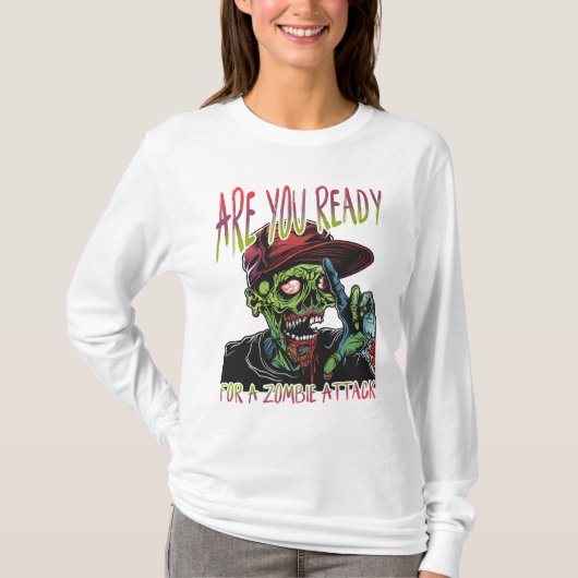 Are You Ready | Women’s Zombie Attack Long Sleeve T-Shirt (Vorderseite)
