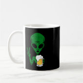 Area-51 Alien Beer Peace Sign Lazy Drinking Hallow Kaffeetasse (Links)