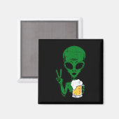 Area-51 Alien Beer Peace Sign Lazy Drinking Hallow Magnet (Vorderseite/Rückseite)
