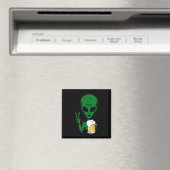 Area-51 Alien Beer Peace Sign Lazy Drinking Hallow Magnet (In Situ (Geschirrspüler))