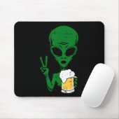 Area-51 Alien Beer Peace Sign Lazy Drinking Hallow Mousepad (Mit Mouse)
