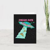 Area-51 Alien Spaceship Pizza Dream Date Easy Hall Karte (Vorderseite)