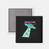 Area-51 Alien Spaceship Pizza Dream Date Easy Hall Magnet (Vorderseite/Rückseite)