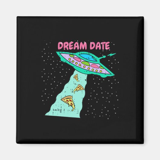 Area-51 Alien Spaceship Pizza Dream Date Easy Hall Magnet (Vorne)