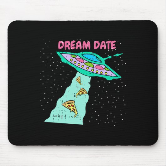 Area-51 Alien Spaceship Pizza Dream Date Easy Hall Mousepad (Vorne)