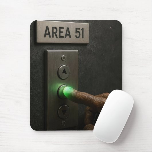 Area 51 Aufzugsknopf Mousepad (Mit Mouse)