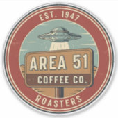 Area 51 Coffee Roasters Vintage-Abzeichen Aufkleber (Vorderseite)