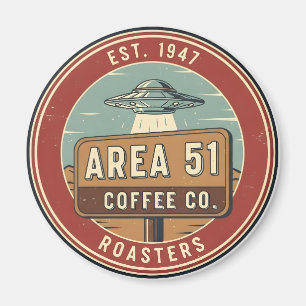 Area 51 Coffee Roasters Vintage-Abzeichen Magnet