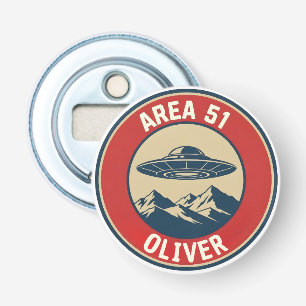 Area 51 Geheim Retro UFO Alien Abzeichen Flaschenöffner
