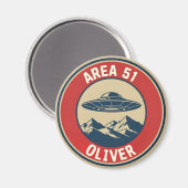 Area 51 Geheim Retro UFO Alien Abzeichen Magnet (Vorderseite/Rückseite)