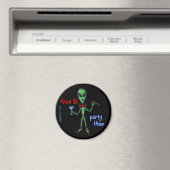 Area 51 Party Alien lustiger Cartoon Kunstmagnet Magnet (In Situ (Geschirrspüler))