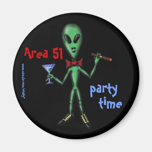 Area 51 Party Alien lustiger Cartoon Kunstmagnet Magnet (Vorne)