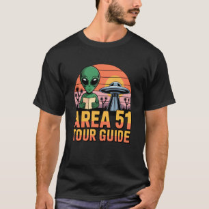 Area 51 Reiseführer Außerirdische Katze Lustig UFO T-Shirt