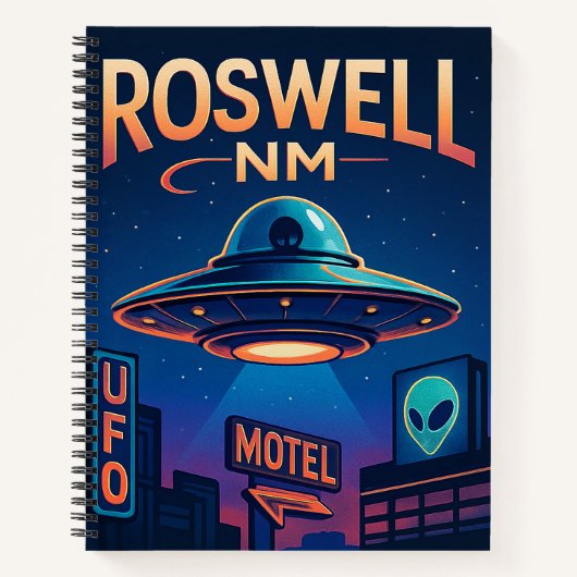 Area 51 Retro UFO Alien - Klassisches Lined Notebo Notizblock (Vorderseite)