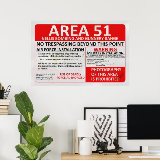 Area 51 Sign Poster (Heimbüro)