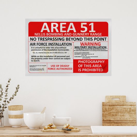 Area 51 Sign Poster (Küche)