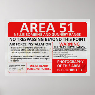 Area 51 Sign Poster