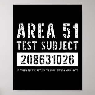 Area 51 Testobjekt 1026 Alien-Entführung Halloween Poster