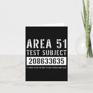 Area 51 Testobjekt 3635 Alien-Entführung Halloween Karte