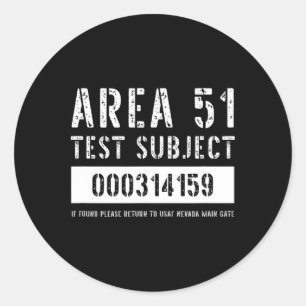 Area 51 Testobjekt Alien-Entführung Halloween-Kost Runder Aufkleber