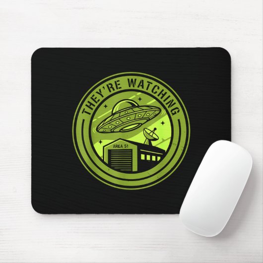 Area 51 They're Watching Alien Believer Batch Ufo Mousepad (Mit Mouse)