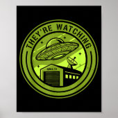 Area 51 They're Watching Alien Believer Batch Ufo  Poster (Vorne)