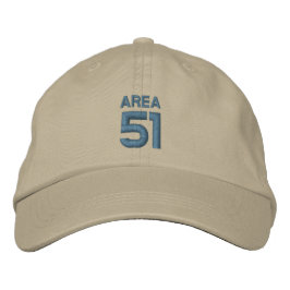 AREA 51 Verschlusskappe (khaki mit/blau) Bestickte Kappe