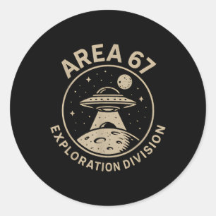 Area 67 Explorationsabteilung Lustig 67 Meme Ufo D Runder Aufkleber