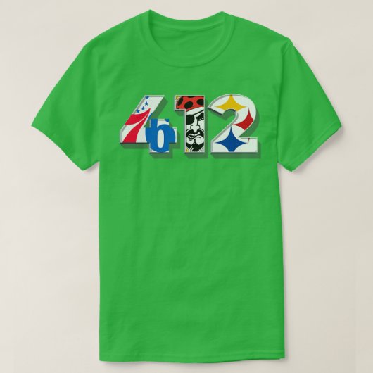 Area Code 412 v2 Sportteams für Pittsburgh T-Shirt (Design vorne)