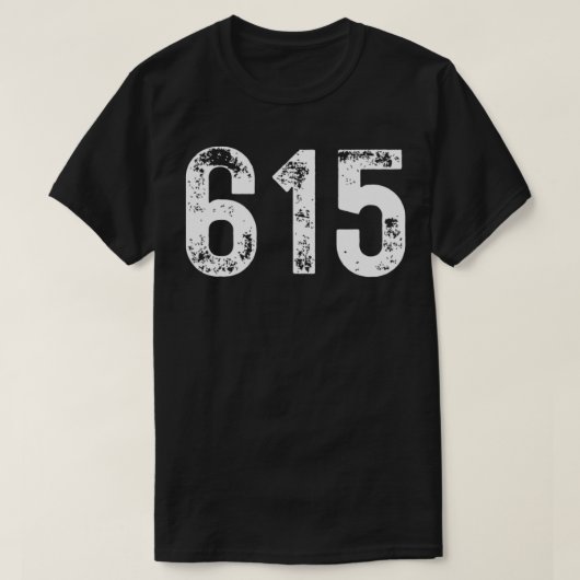 Area Code 615 für Nashville Tennessee TN 615 T-Shirt (Design vorne)