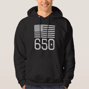 Area Code 650 American Flag USA San Francisco Cali Hoodie
