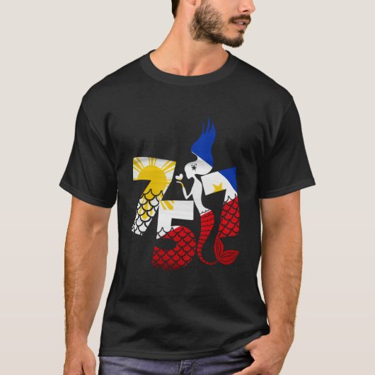 Area Code 757 Filipino American With Mermaid Phili T-Shirt (Vorderseite)