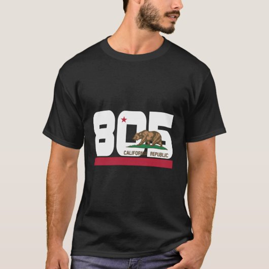 Area Code 805 Slo Santa Barbara California Flag Ca T-Shirt (Vorderseite)