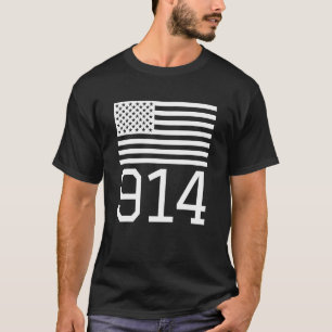 Area Code 914 American Flag Usa Westchester Landkr T-Shirt