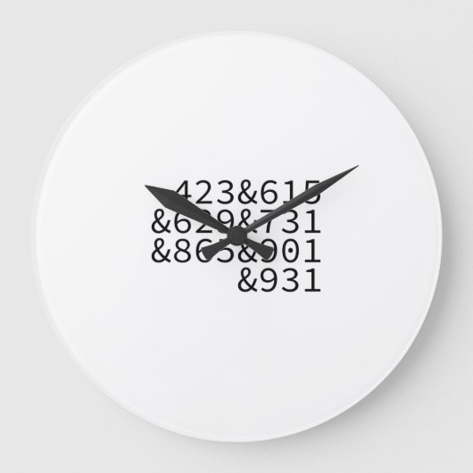 Area Codes Tennesse Große Wanduhr (Vorderseite)