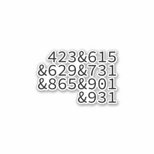 Area Codes Tennis Aufkleber (Vorderseite)