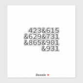 Area Codes Tennis Aufkleber (Blatt)