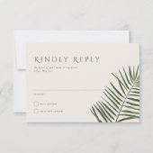 Areca Modern Watercolor Palm Wedding RSVP Einladung (Vorderseite)
