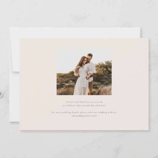 Areca Moderne Wasserfarbenpalme Landschaft Hochzei Einladung (Rückseite)