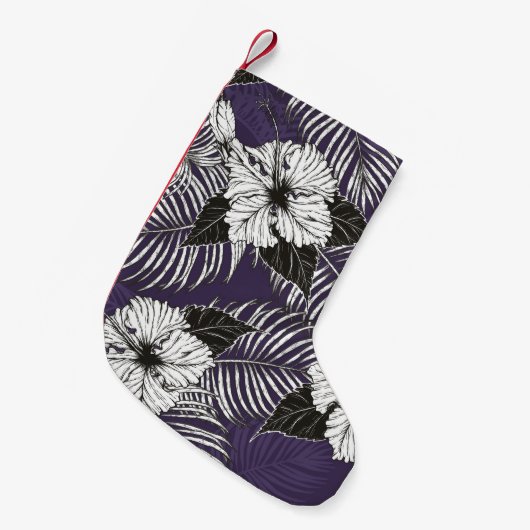 Areca Palme und Hibiskus Sketch von Hand zeichnend Kleiner Weihnachtsstrumpf (Vorderansicht (hängend))