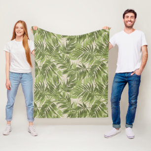 Areca-Palmen Hawaiian Tropical Vintage Fleecedecke