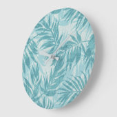 Areca Palms Hawaiian Tropical Vintag Aqua Große Wanduhr (Winkel)