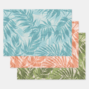 Areca Palms Hawaiian Tropical Vintag Trio Geschenkpapier Set