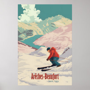 Areches Beaufort Skigebiet Reiseplakat Poster