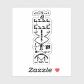 Arecibo Binary Message 1974 Aufkleber (Blatt)