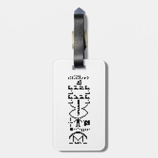 Arecibo Binary Message 1974 Gepäckanhänger (Rückseite vertikal)