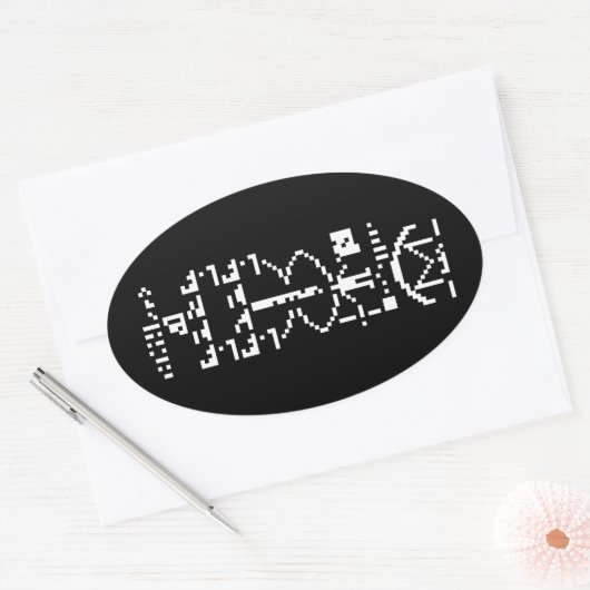 Arecibo Binary Message 1974 Ovaler Aufkleber (Umschlag)