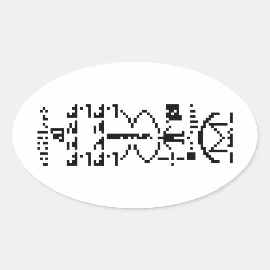 Arecibo Binary Message 1974 Ovaler Aufkleber (Vorderseite)